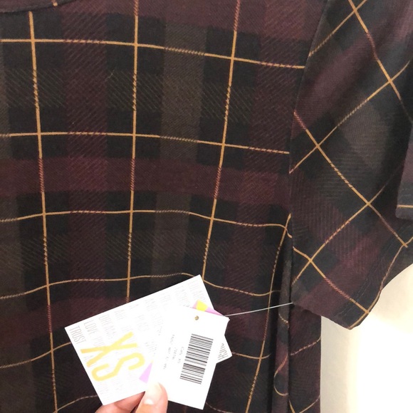 Lularoe XS Plaid Carly NWT - Picture 3 of 3